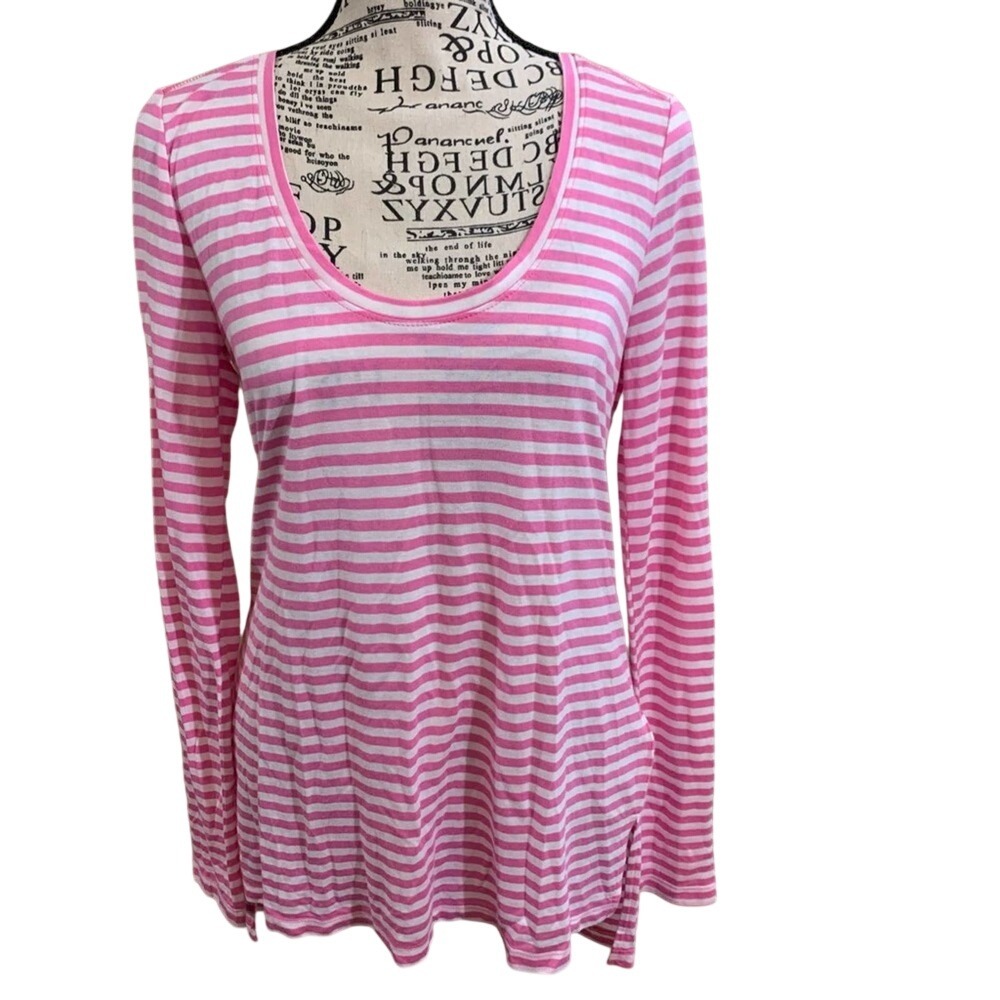 Banana Republic pink white long sleeve tee small